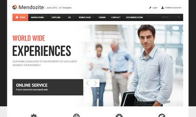 JA Mendozite - шаблон бизнес сайта для CMS Joomla 2.5